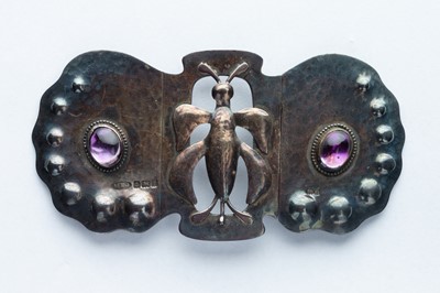 Lot 28 - A Silver Hallmarked Arts & Crafts Butterfly Belt Buckle