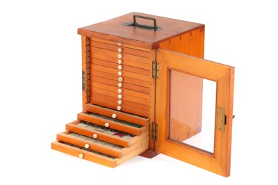 Lot 806 - Collection of Microscope Slides in a Cabinet