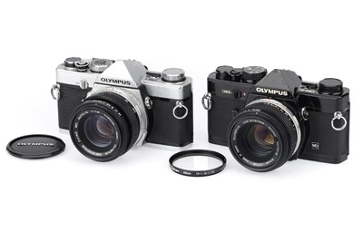 Lot 230 - A Pair of Olympus OM-series 35mm SLR Cameras
