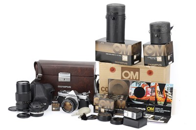 Lot 231 - An Olympus OM-1 Camera Outfit