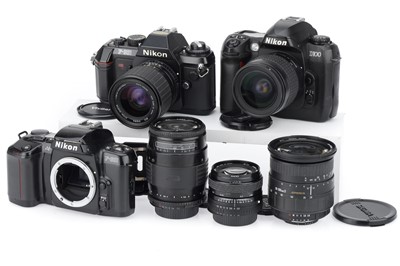 Lot 307 - A Group of Nikon SLR Cameras