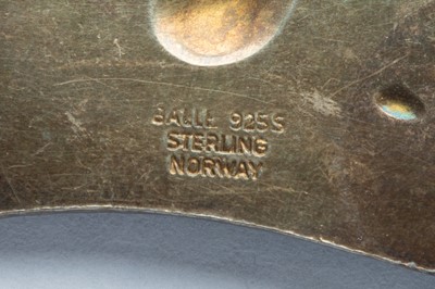 Lot 35 - A Norwegian Oystein Balle Sterling Silver & Enamel Abstract Brooch