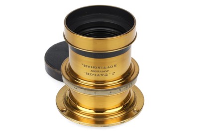 Lot 403 - A J. Taylor Optician Nottingham 18x8 Rapid Rectilinear Brass Lens