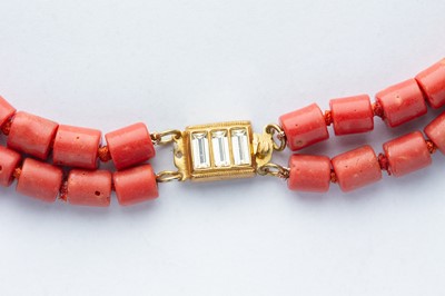 Lot 38 - A Double Row Red Coral Necklace