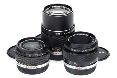 Lot 371 - A Group of Olympus OM System Prime Lenses
