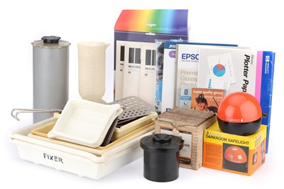 Lot 557 - @ A Mixed Selection of Darkroom Trays & Photographic Paper