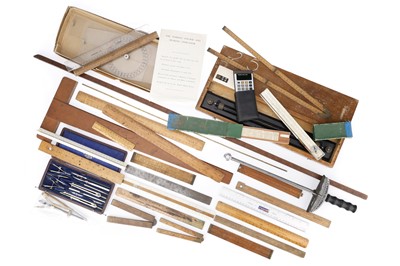 Lot 703 - A Collection of Rules, Drawing Instruments, & Navigation Aides