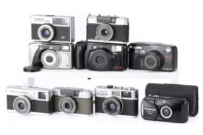Lot 250 - A Group of Olympus compact 35mm Cameras