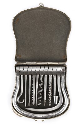 Lot 613 - Holtzapffel Multitool & Corkscrew, Silver Case