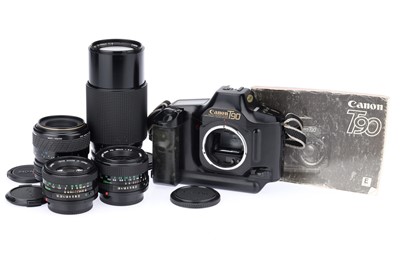 Lot 244 - A Canon T90 35mm SLR Camera Outfit