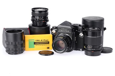 Lot 298 - An Asahi Pentax 6x7 Medium Format SLR Camera Outfit