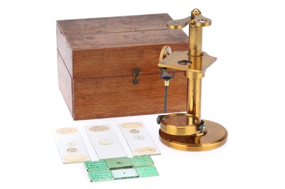 Lot 633 - Small Simple Microscope & Slides