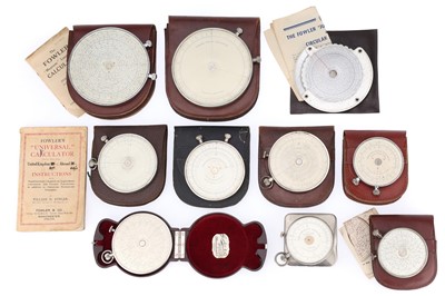 Lot 673 - Collection of 10 Fowler's Pocket Calculators