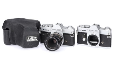 Lot 113 - A Pair of Canon Pellix 35mm SLR Cameras