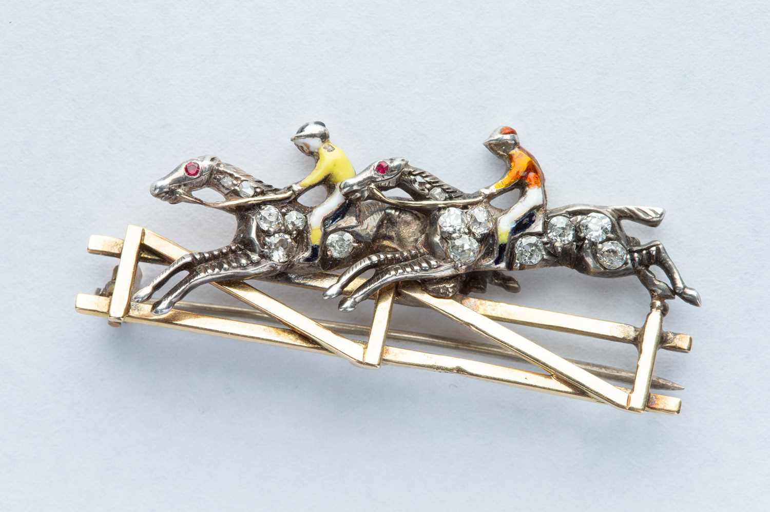 Lot 42 - A Fine Gold & Diamond Horse Racing Brooch