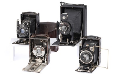 Lot 340 - An Unusual French Folding Bed Camera & A Selection of Folding Bed Cameras