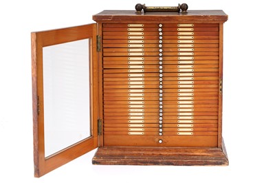 Lot 651 - @ Large Microscope Slides Cabinet & Collection of Slides