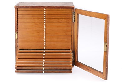 Lot 652 - @ Large Microscope Slide Cabinet & Collection of Slides