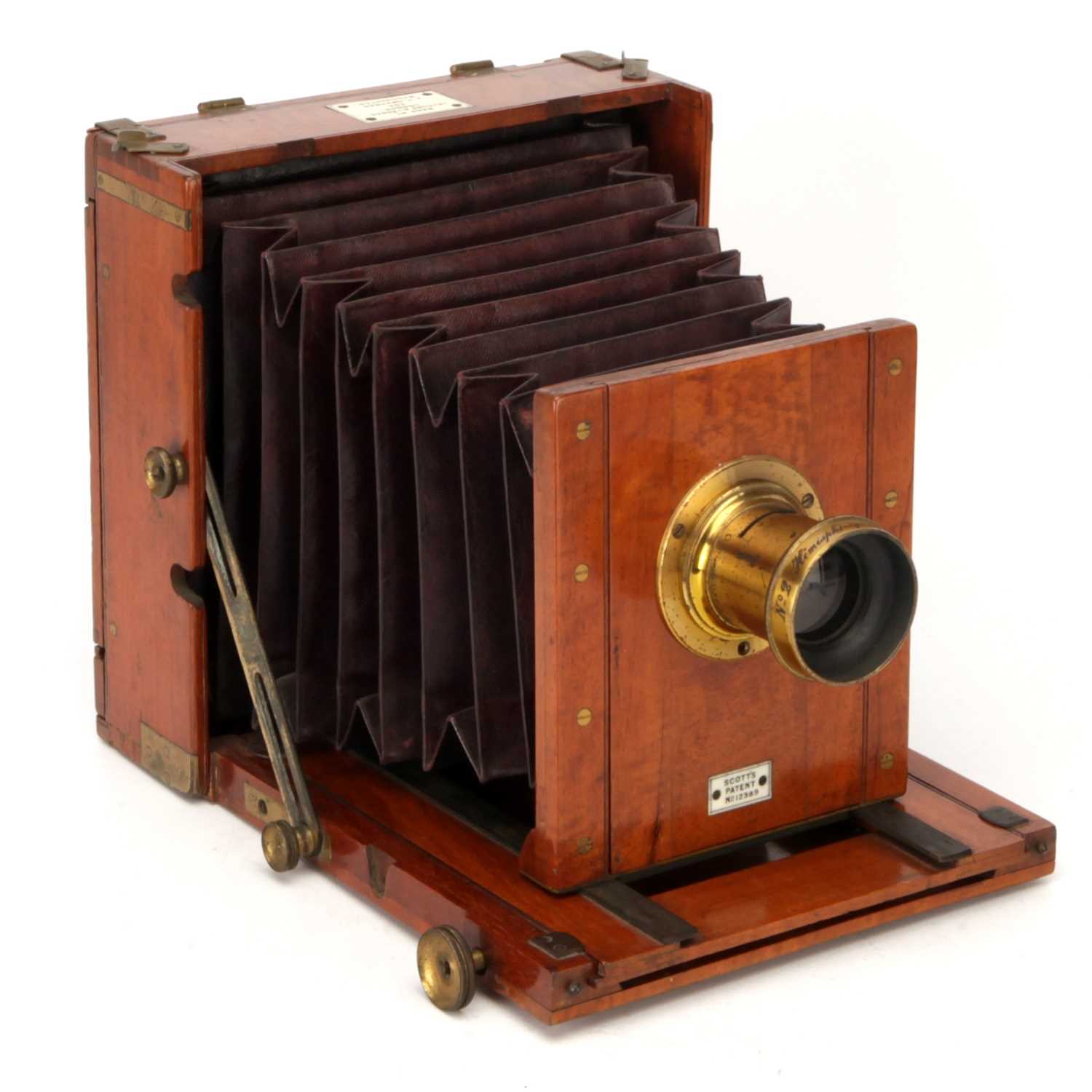 Lot 325 - A Lejeune & Perken Scott's Patent Half Plate Mahogany Field Camera