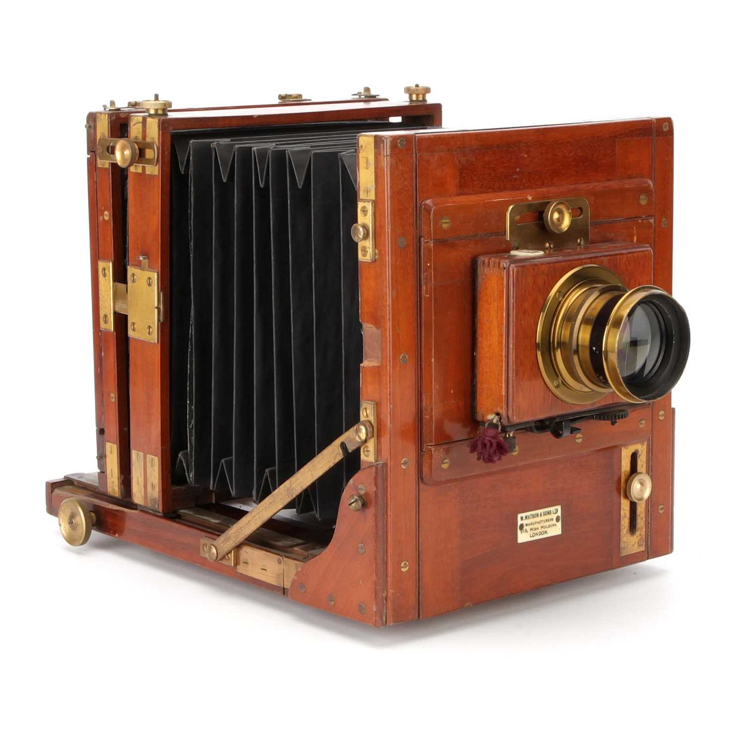 Lot 338 - A W. Watson & Son Half Plate Mahogany Tailboard Camera