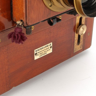 Lot 338 - A W. Watson & Son Half Plate Mahogany Tailboard Camera