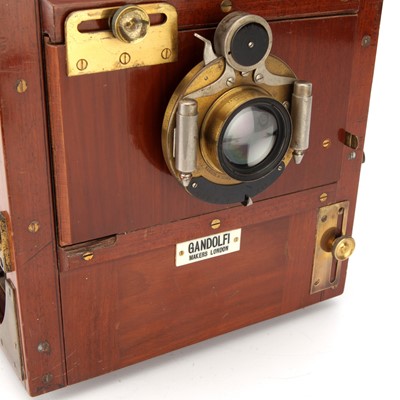 Lot 340 - A Gandolfi Half Plate Mahogany Tailboard Camera