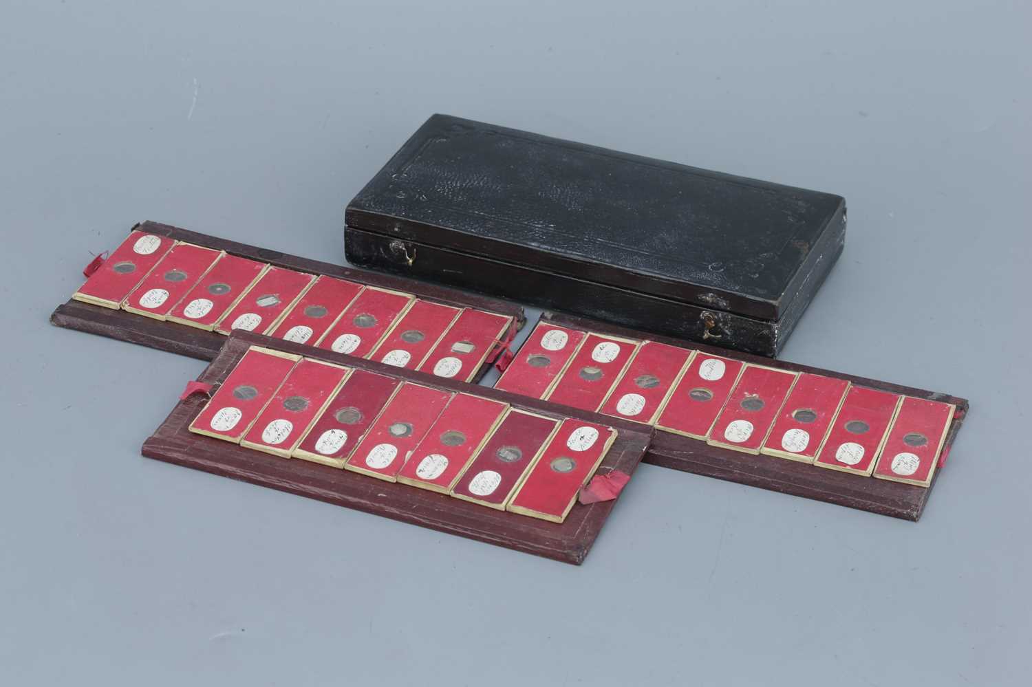 Lot 8 - Early Leather Case of Microscope Slides