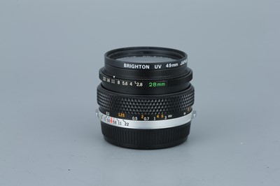 Lot 274 - An Olympus Zuiko Auto-W f/2.8 28mm lens