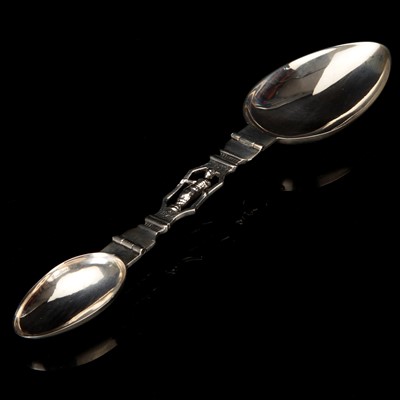 Lot 14 - A Large Continental Silver Double-folding Medicine Spoon