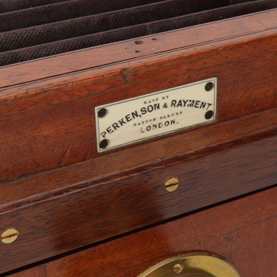 Lot 346 - A Perken, Son & Rayment Portable Half Plate Mahogany Tailboard Camera