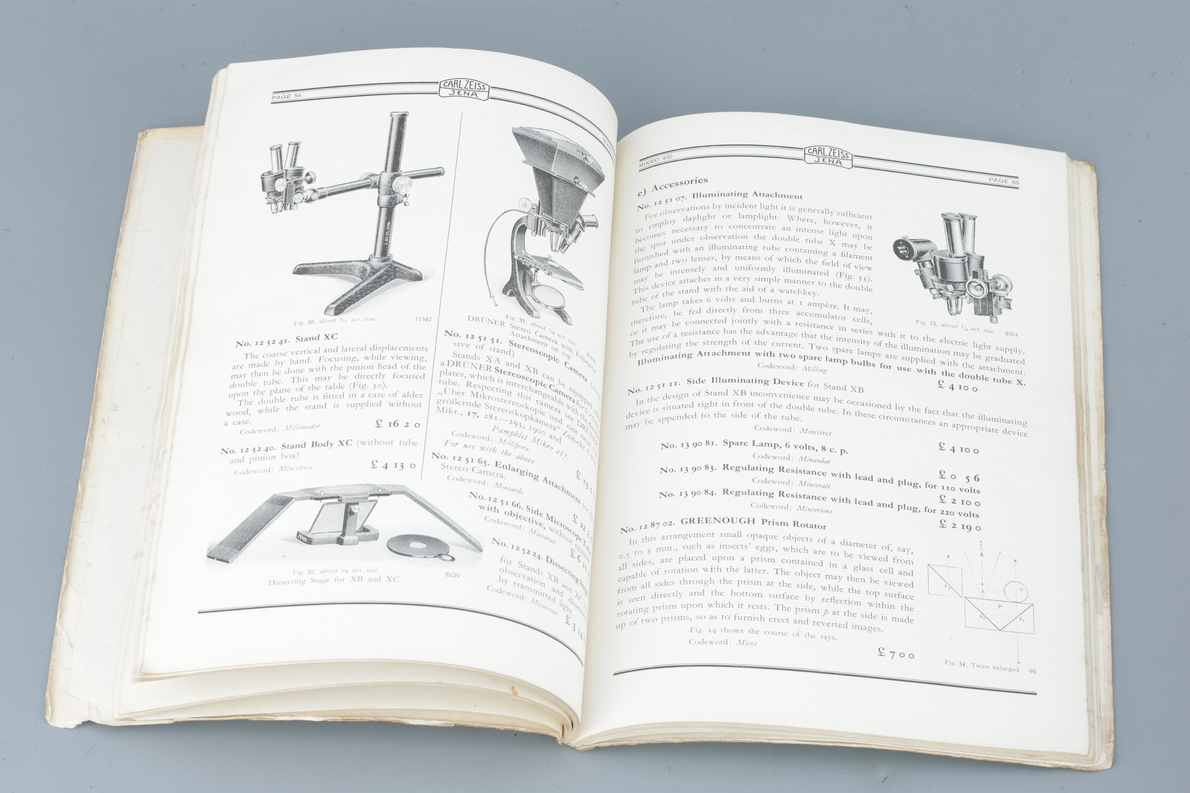 Lot 12 Collection of Zeiss Microscope Catalogues,