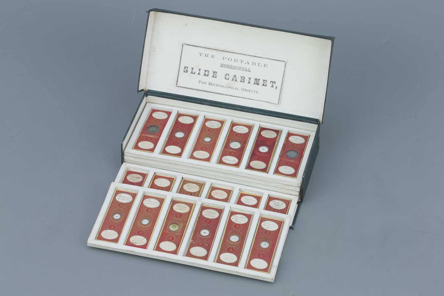 Lot 17 - Set of 36 Cased C. M. Topping Microscope Slides