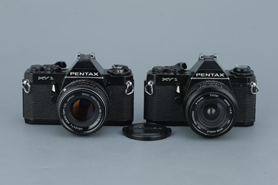 Lot 316 - Four Black Paint Pentax SLR Cameras