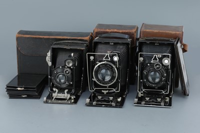 Lot 496 - Three Folding Plate Cameras