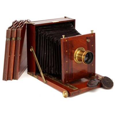 Lot 370 - A Photographic Apparatus & Chemical Co. Ltd Traveller's Whole Plate Mahogany Field Camera