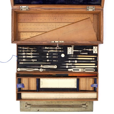 Lot 142 - A 3 Tier Case of Drawing Instruments