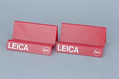 Lot 201 - Three Red Acrylic Leica Display Stands