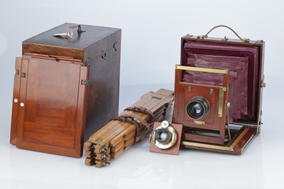 Lot 723 - A Fine Mahogany Whole Plate Field Camera