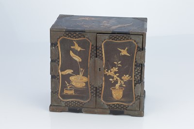 Lot 97 - A Japanese Black Lacquer Cabinet