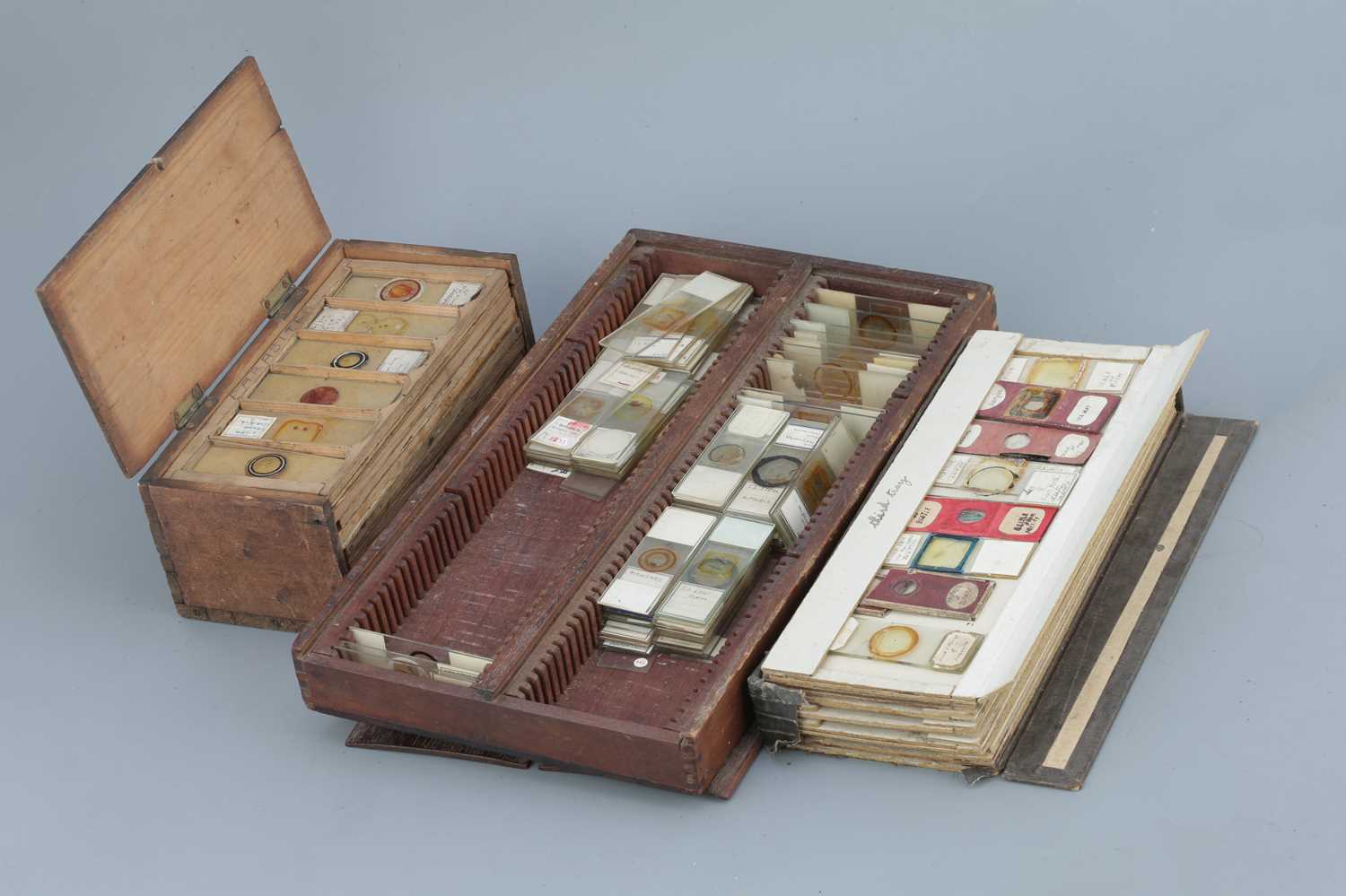Lot 37 - two microscope slide boxes