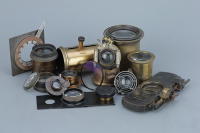 Lot 647 - A Selection of Various Brass Lens Parts