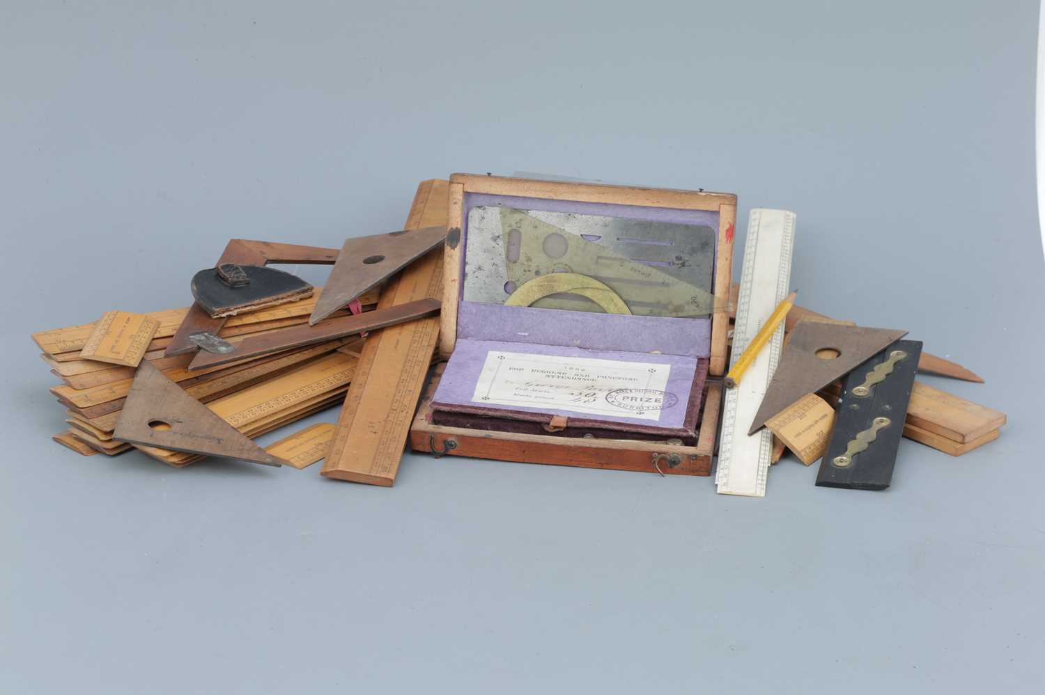 Lot 47 - Collection of Boxwood Rules, Scales & Drawing Instruments