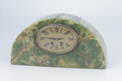 Lot 85 - Green Marble Art Deco Mantle Clock