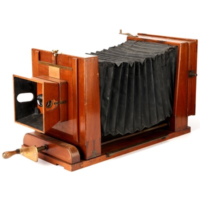 Lot 403 - A Large Unmarked Mahogany & Brass Process Camera