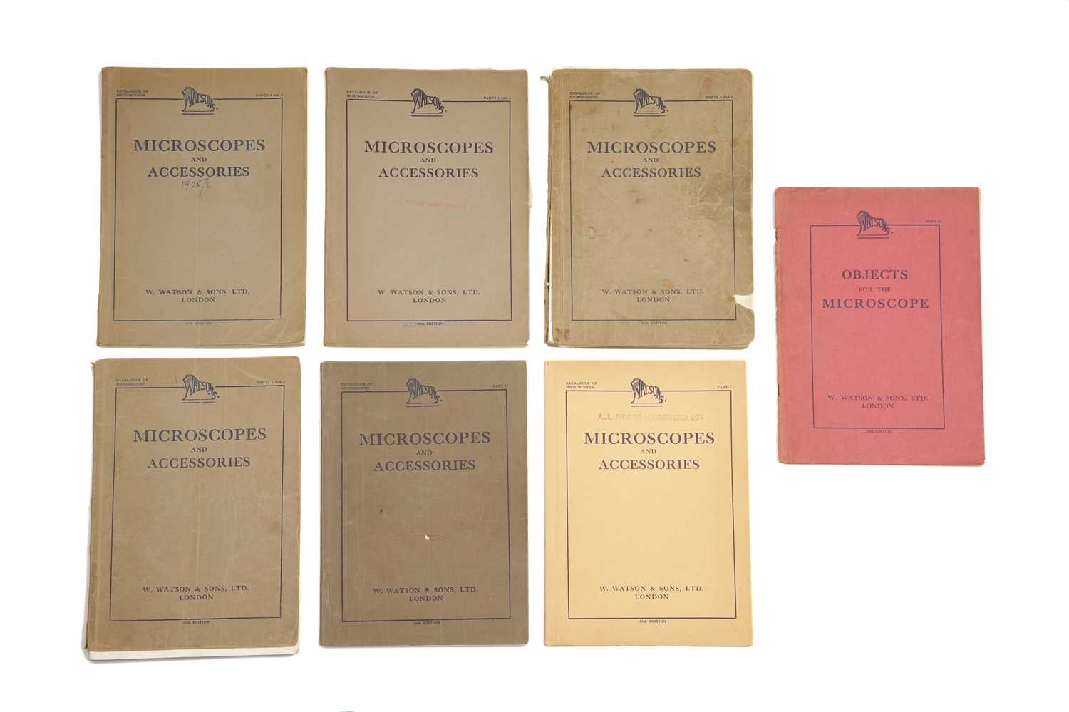 Lot 407 - Collection of Watson Microscope Catalogues,