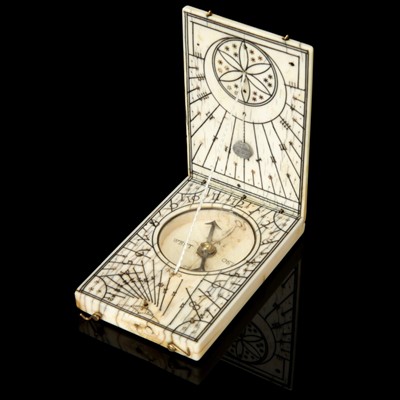 Lot 153 - A 17th Century Ivory Nuremburg Diptych Pocket Sundial