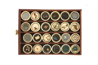 Lot 408 - A Drawer of 24 Microscopic Preparations by Abraham Ypelaar