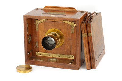 Lot 314 - An Unusual French Brass & Mahogany Survey Camera
