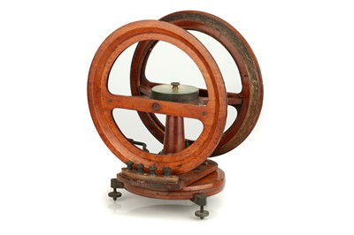 Lot 446 - A Late 19th Century Brass & Mahogany Helmholtz Tangent Galvanometer