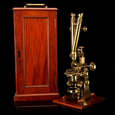 Lot 155 - A Fine & Massive Edmund Wheeler ‘Stand A’ Compound Binocular Microscope